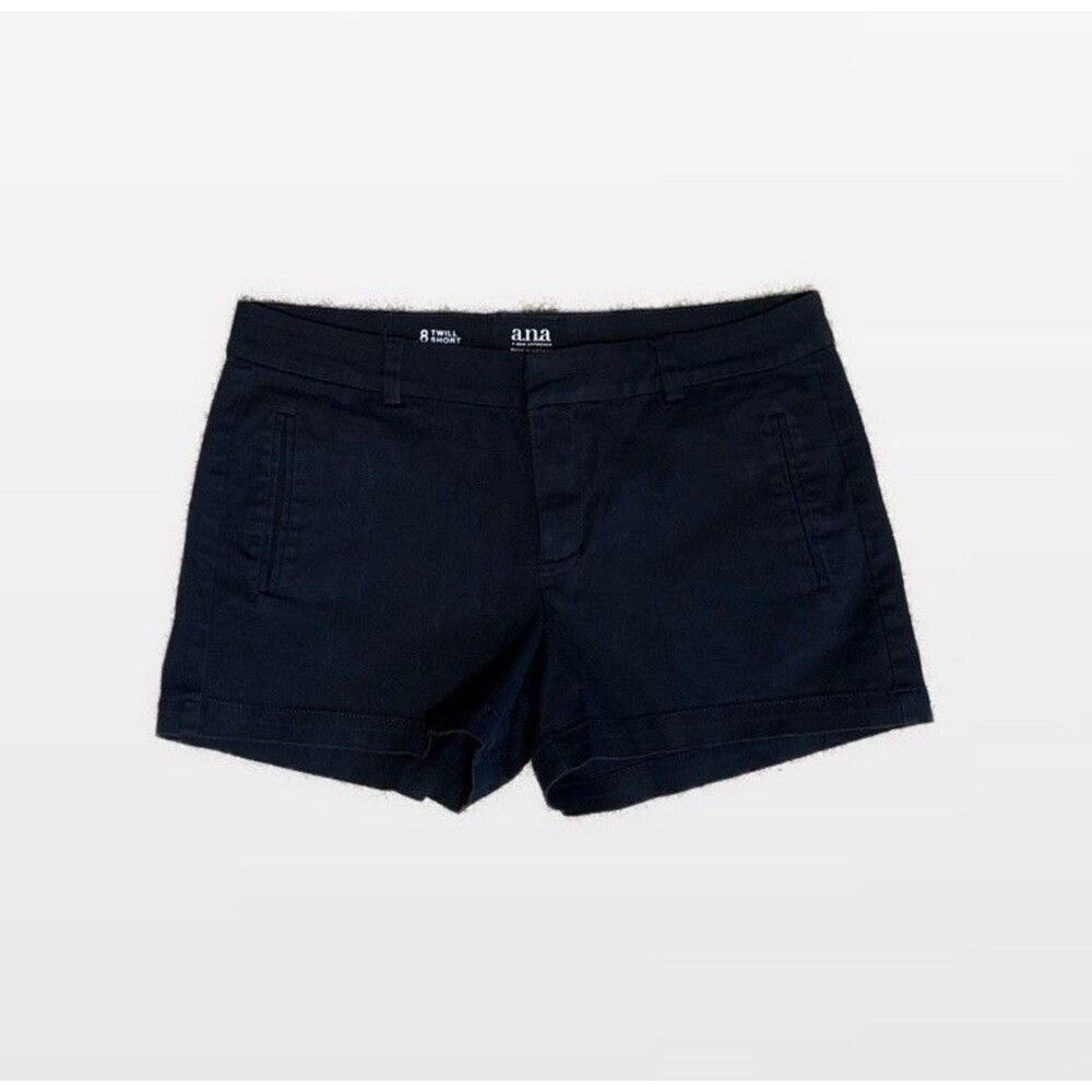 a.n.a A New Approach Mid-Rise Twill Shorts Black Women's Size 8